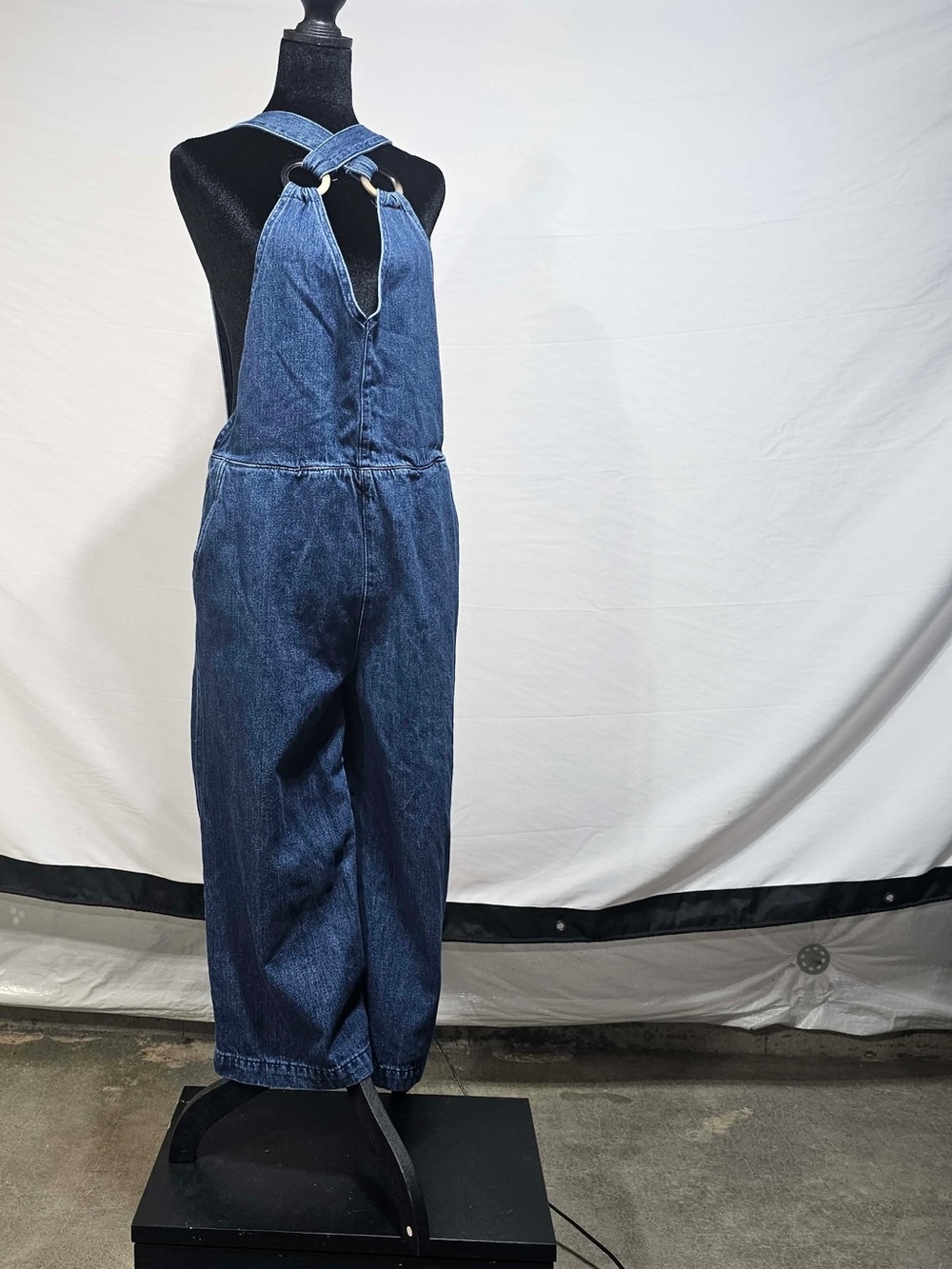 #366 New Look Denim Ring Detail Overalls Jumpsuit – Size 8 Y2K Wide Leg